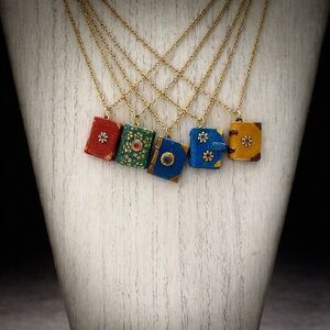 Miniature books - Hand Sculpted Mini books Tiny book. Tiny Book Necklace